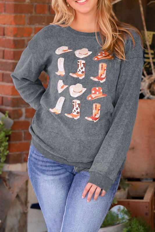 Cowboy Hat & Boot Graphic Sweatshirt